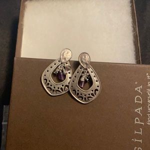 Silpada Sterling Silver Amethyst Post Earrings